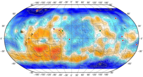 Карта распространённости водорода с пространственным разрешением порядка 200 км по данным прибора ФРЕНД (с) Роскосмос/ЕКА/ЭкзоМарс/ФРЕНД/ИК